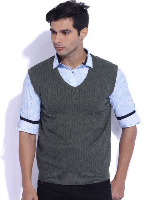 

Arrow Sport Charcoal Grey Sleeveless Sweater