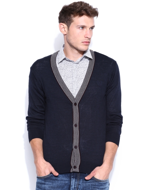 

Arrow Sport Navy Woollen Cardigan, Navy blue