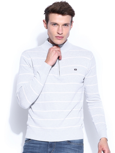 

Arrow Sport Grey Melange Striped Sweater