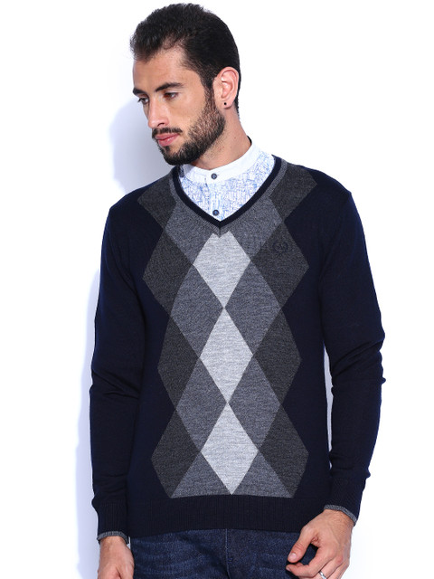 

Arrow Sport Blue & Grey Woollen Sweater