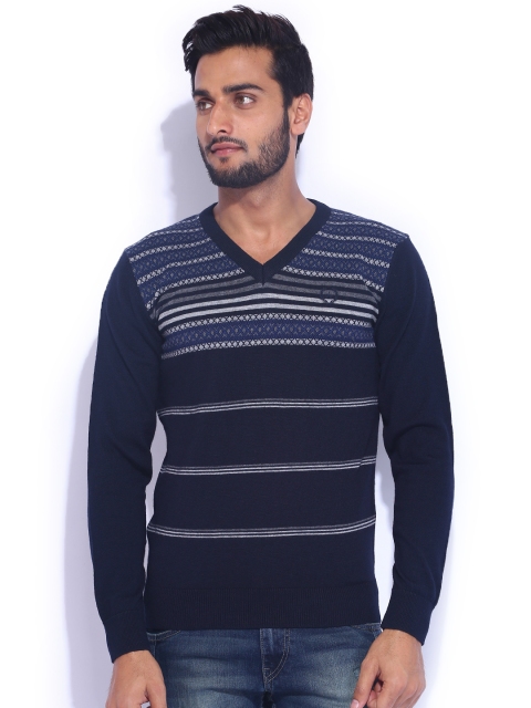 

Arrow Sport Navy Woollen Sweater, Navy blue