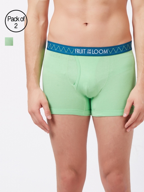 

Fruit of the Loom Men Pack of 2 Solid Trunks MTR12-2P-C3, Green