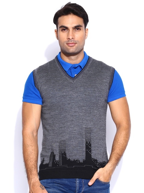

Arrow New York Grey Woollen Sleeveless Sweater