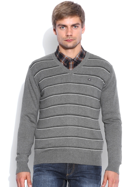 

Arrow Sport Grey Striped Sweater