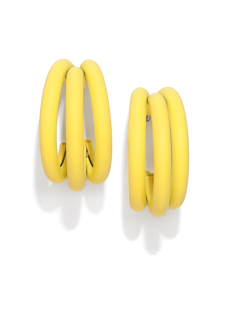 

Bellofox Yellow Circular Half Hoop Earrings