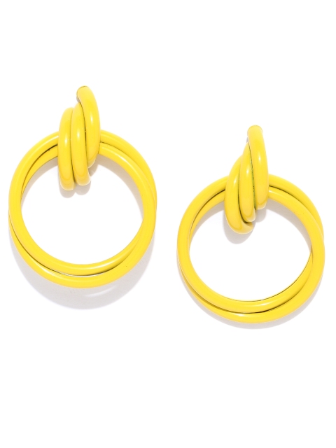 

Bellofox Yellow Circular Drop Earrings