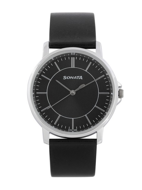 

Sonata Essentials Men Black Analogue watch NL77083SL05