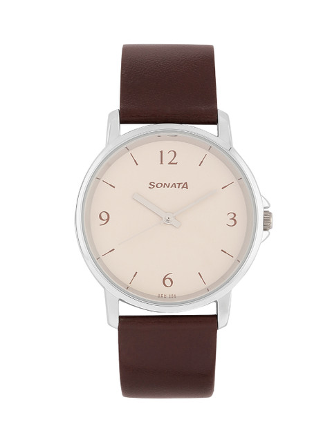 

Sonata Essentials Men Beige Analogue watch NL77083SL04