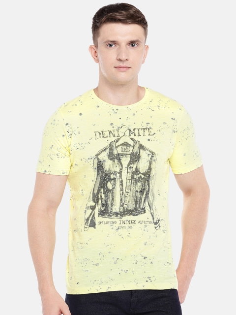 

Killer Men Yellow Printed Round Neck T-shirt