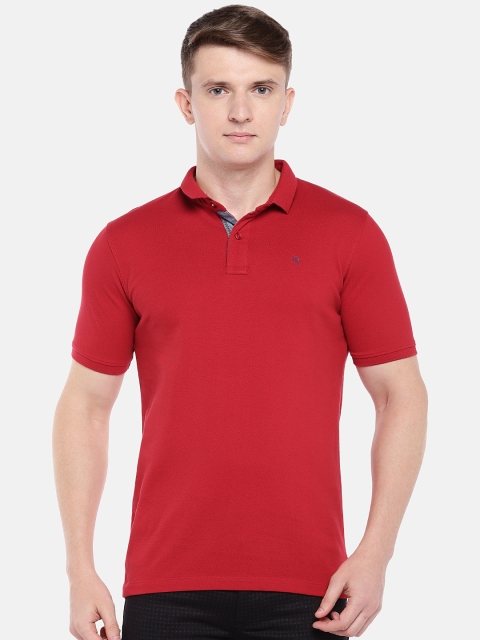 

Killer Men Red Solid Polo Collar T-shirt