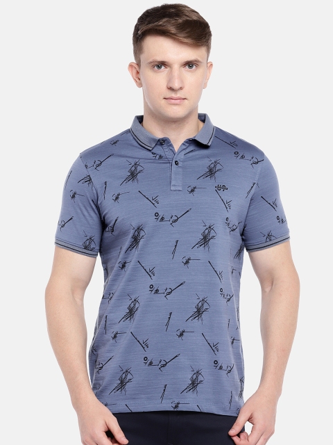 

Killer Men Grey Printed Polo Collar T-shirt