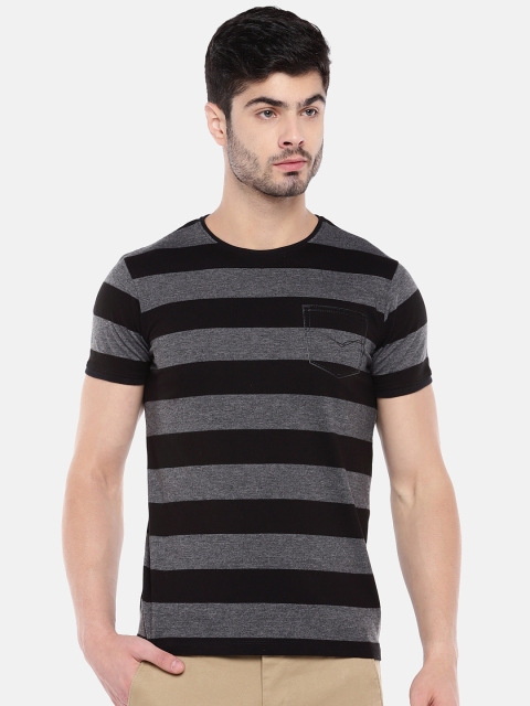 

Killer Men Black Striped Round Neck T-shirt