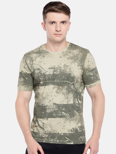 

Killer Men Olive Green Printed Round Neck T-shirt