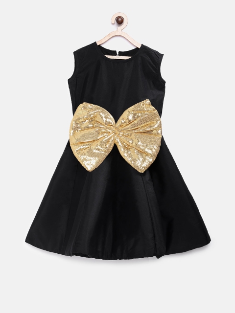 

JBN Creation Girls Black Solid A-Line Dress