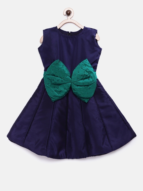 

JBN Creation Girls Navy Blue Solid A-Line Dress