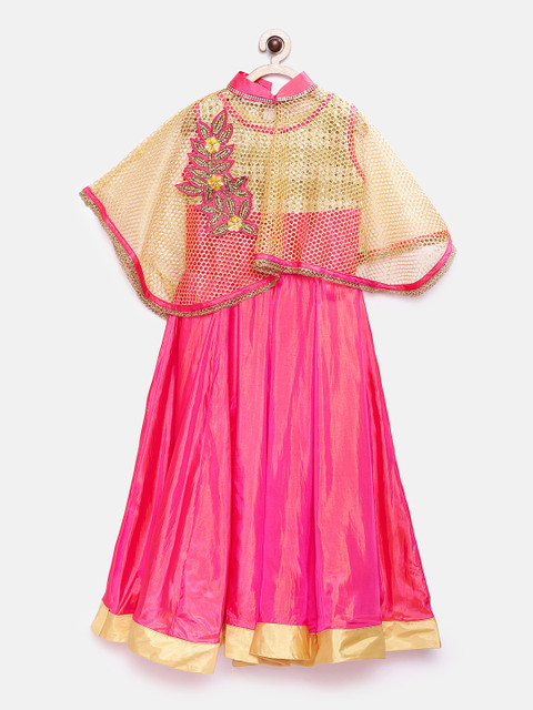 

JBN Creation Girls Pink & Gold-Toned Fit and Flare Dress