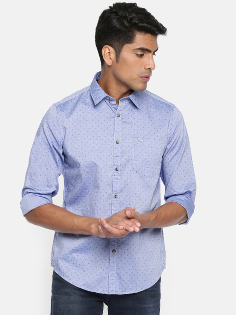 

Lee Cooper Men Blue Regular Fit Printed Casual Shirt