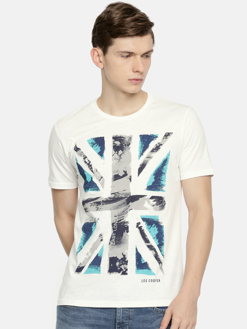 

Lee Cooper Men White Printed Round Neck T-shirt