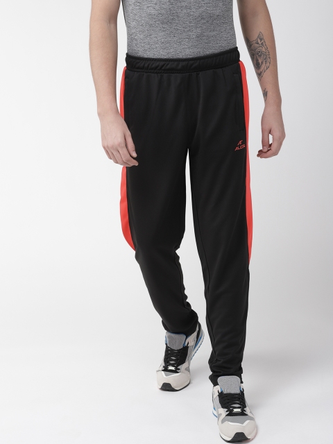 

Alcis Men Black & Red Slim Fit Solid Running Track Pants