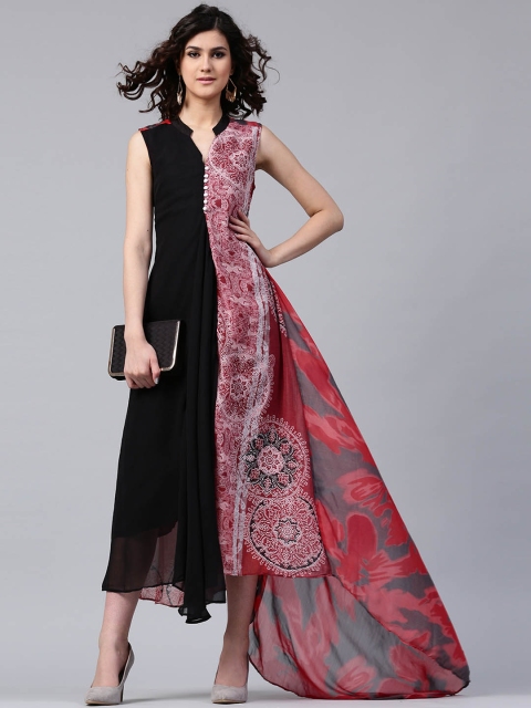 

Shakumbhari Women Red & Black Maxi Dress