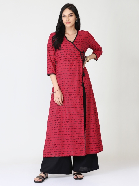 

Abhishti Women Red Printed Kurta with Palazzos