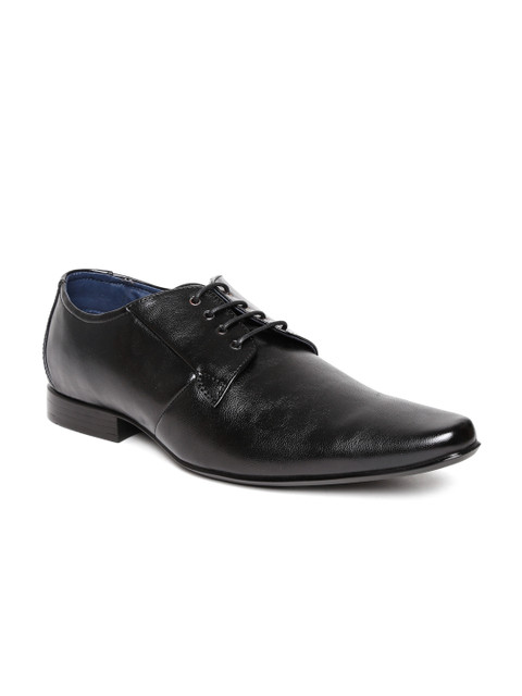 

Franco Leone Men Black Leather Formal Shoes
