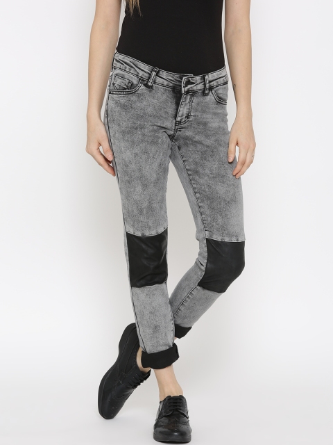 

Vero Moda Grey Panelled Washed Slim Jeans