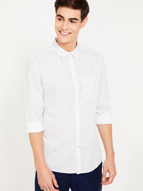 

Fame Forever by Lifestyle Men White Slim Fit Printed Casual Shirt