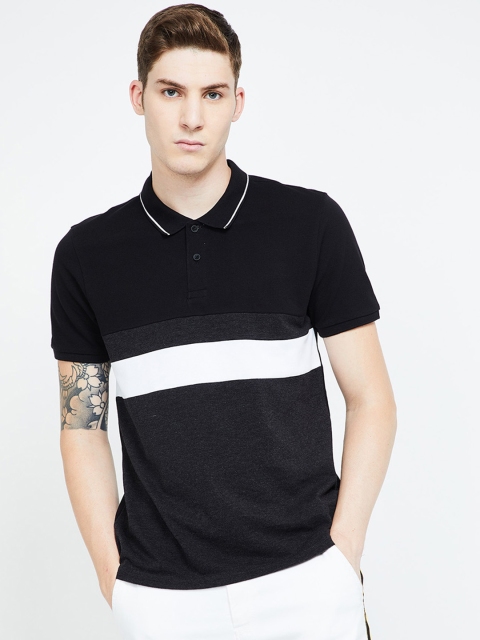 

Fame Forever by Lifestyle Men Black Solid Polo Collar T-shirt