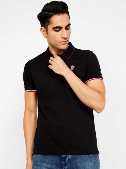 

Fame Forever by Lifestyle Men Black Solid Polo Collar T-shirt