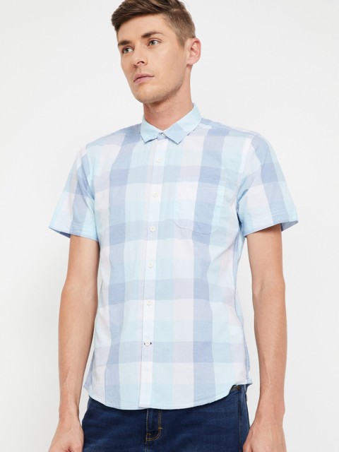 

Fame Forever by Lifestyle Men Green Slim Fit Checked Casual Shirt