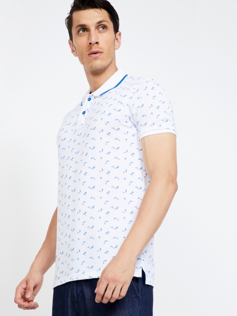 

Fame Forever by Lifestyle Men White Printed Polo Collar T-shirt
