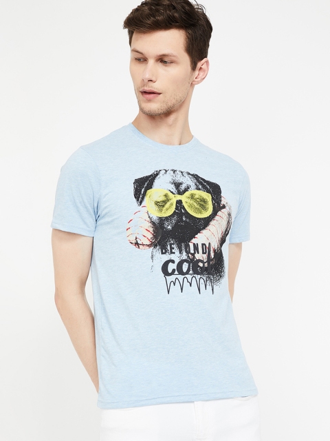 

Fame Forever by Lifestyle Men Blue Printed Round Neck T-shirt