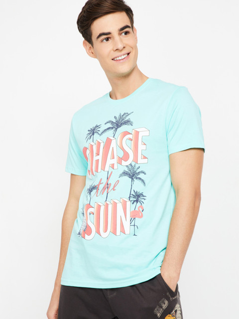 

Fame Forever by Lifestyle Men Green Printed Round Neck T-shirt