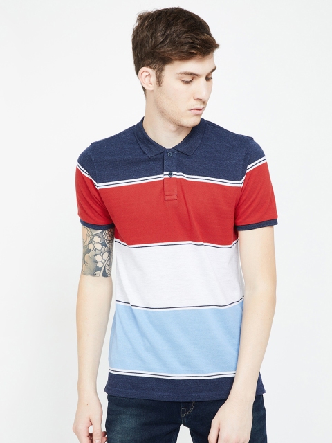 

Fame Forever by Lifestyle Men Red Colourblocked Polo Collar T-shirt