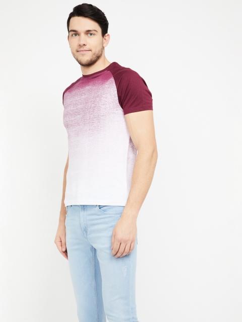 

Fame Forever by Lifestyle Men Off-White & Burgundy Printed Round Neck T-shirt