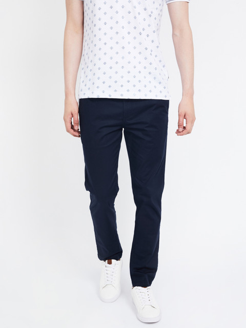 

Fame Forever by Lifestyle Men Navy Blue Slim Fit Solid Regular Trousers