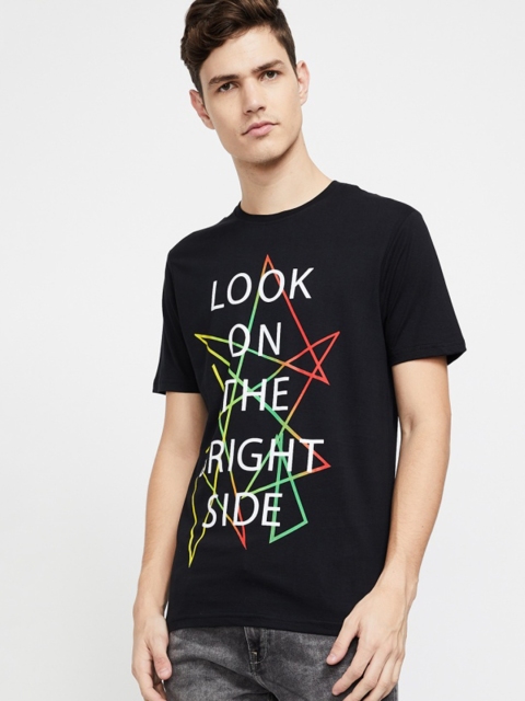 

Fame Forever by Lifestyle Men Black Solid Round Neck T-shirt