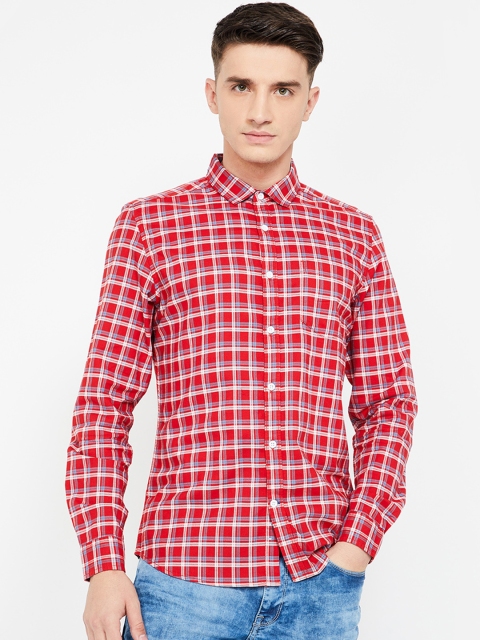 

Fame Forever by Lifestyle Men Red & White Slim Fit Checked Casual Shirt