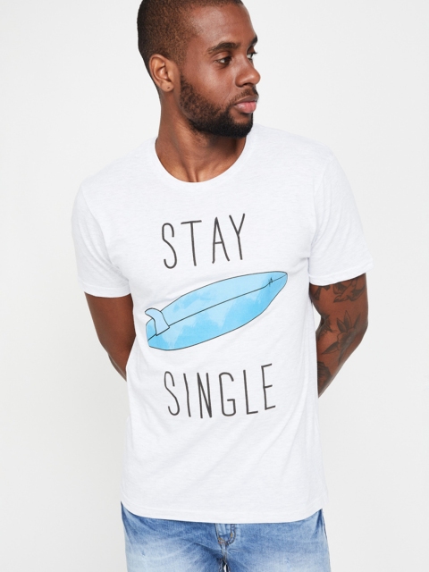 

Fame Forever by Lifestyle Men White Printed Round Neck T-shirt