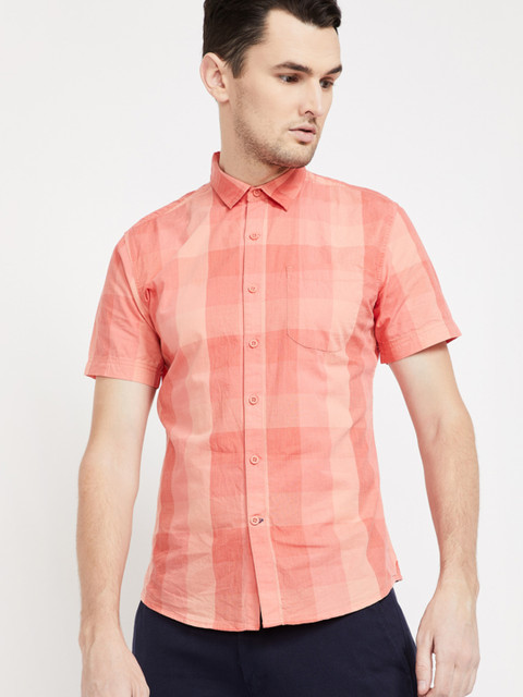 

Fame Forever by Lifestyle Men Orange Slim Fit Checked Casual Shirt