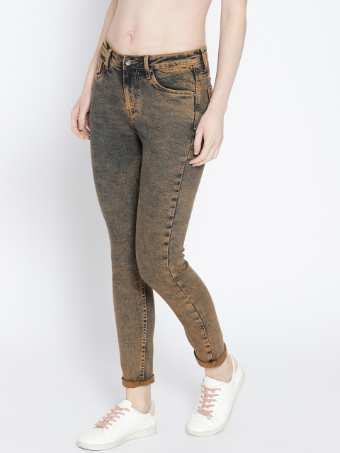 

Roadster Women Blue Bleached Skinny Fit Mid-Rise Clean Look Jeans