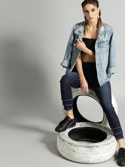 

Roadster Women Navy Blue Skinny Fit High-Rise Clean Look Stretchable Jeans