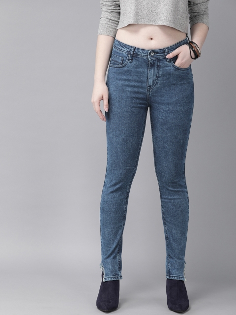 

The Roadster Lifestyle Co Women Blue Skinny Fit Mid-Rise Clean Look Stretchable Jeans