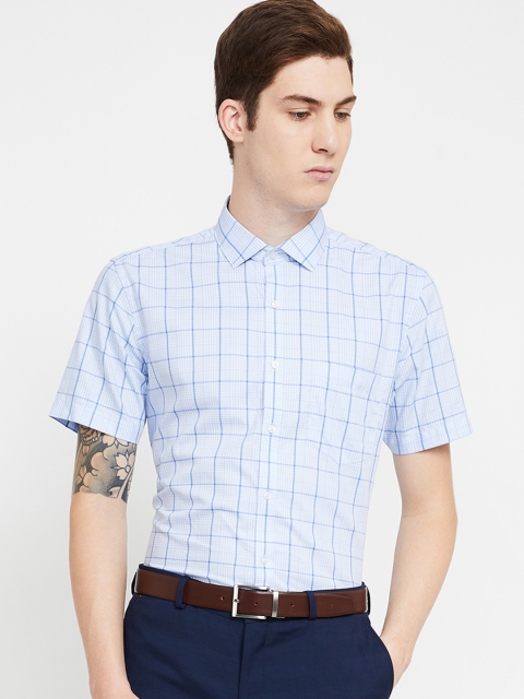 

CODE by Lifestyle Men Blue Slim Fit Checked Formal Shirt