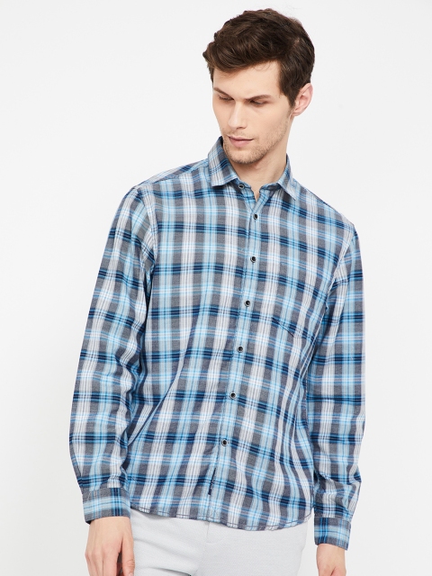 

CODE by Lifestyle Men Blue & Grey Regular Fit Checked Casual Shirt