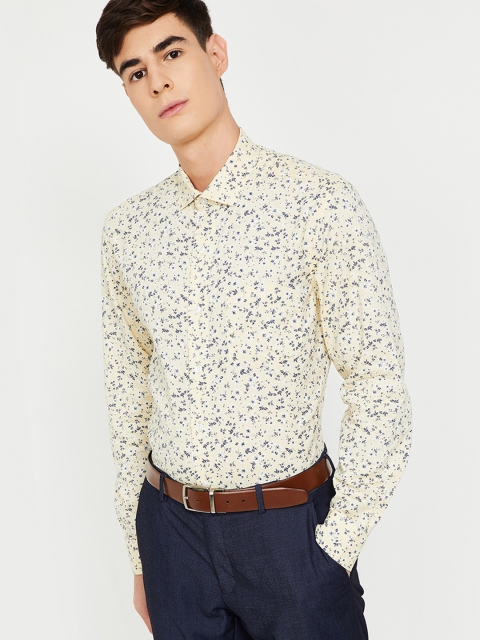 

CODE by Lifestyle Men Yellow Regular Fit Printed Formal Shirt