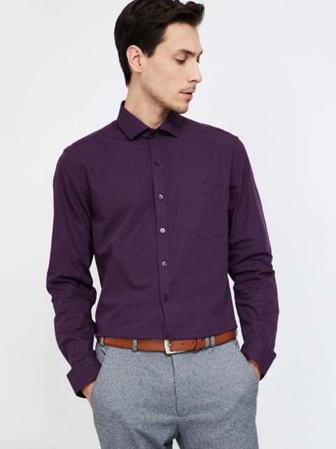 

CODE by Lifestyle Men Purple Slim Fit Solid Formal Shirt