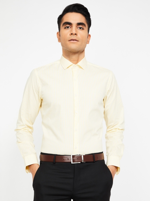 

CODE by Lifestyle Men Yellow & White Skinny Fit Striped Formal Shirt