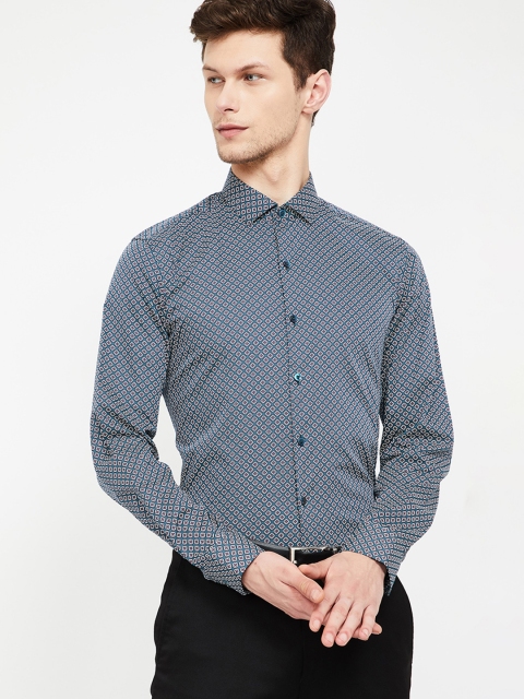 

CODE by Lifestyle Men Blue & Burgundy Slim Fit Printed Formal Shirt